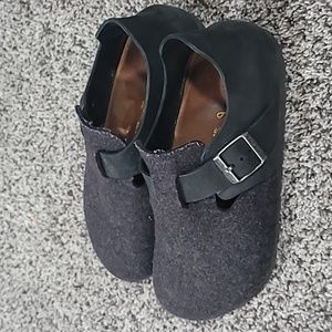 Birkenstock Grey leather and wool London